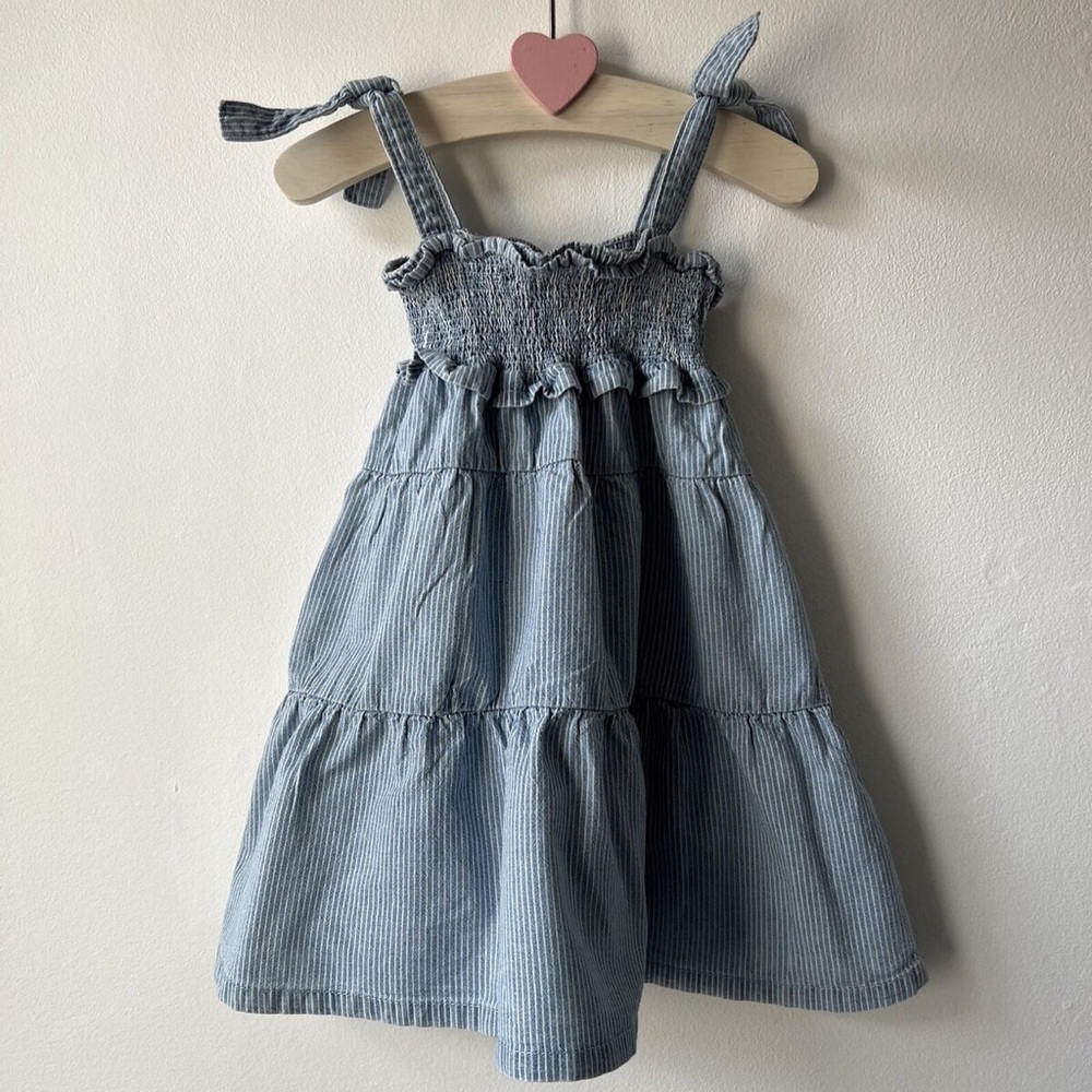Zara Blue Striped Kids Dress
